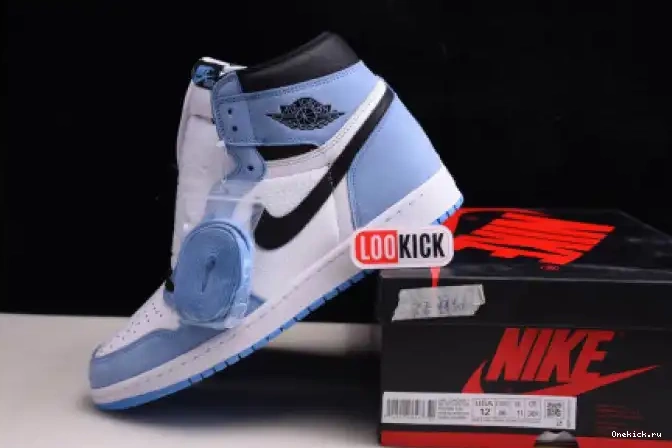 One Kick HIGH BLUE JORDAN RETRO WHITE AIR 1 UNIVERSITY BLACK 555088-134 0609